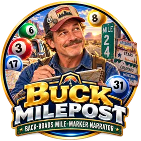 Buck Milepost, illustrated AI character